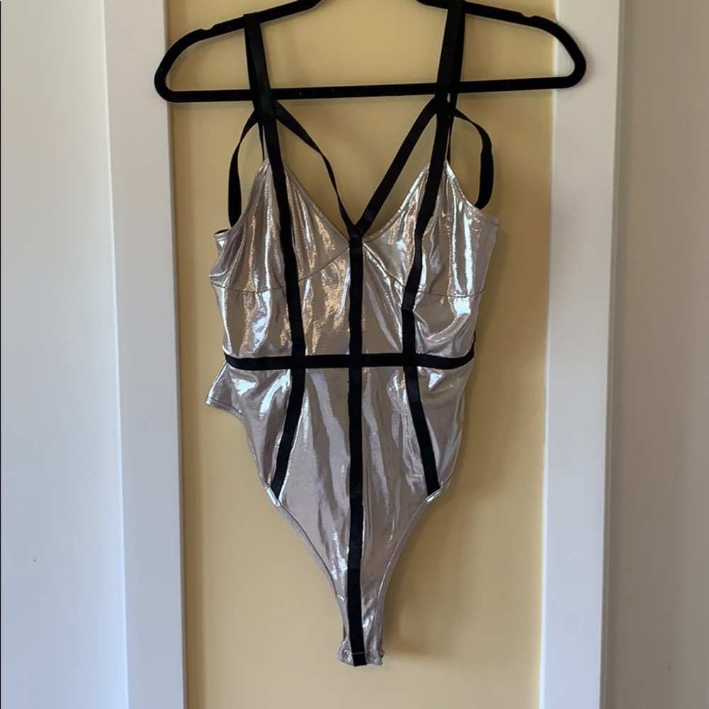 ASOS Strappy metallic cutout bodysuit
